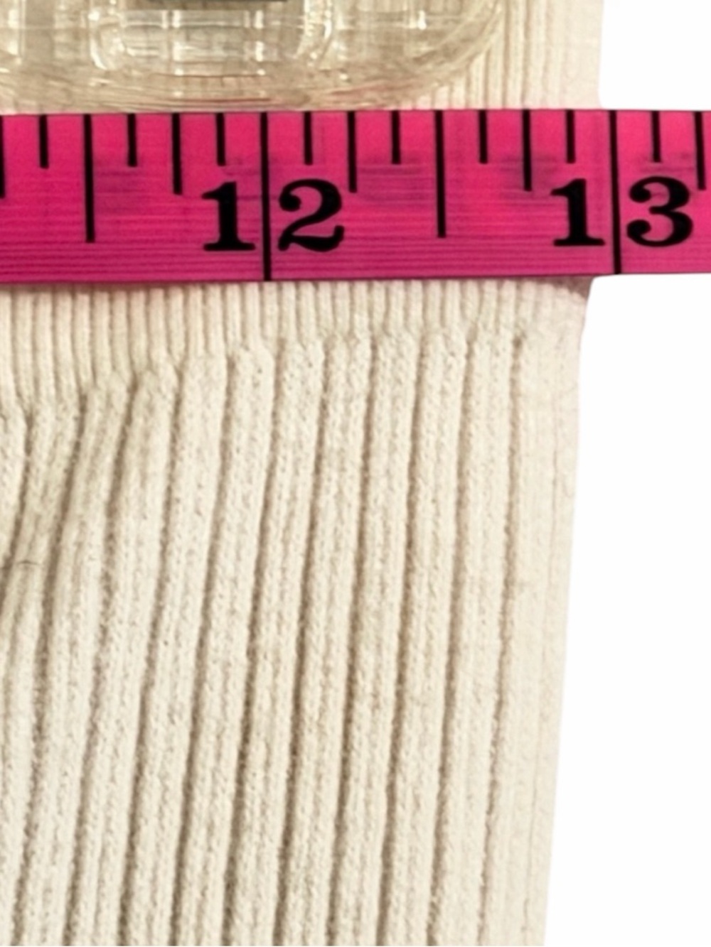 Poof! Ivory Ribbed Leggings with Button Hem Details Size M/L - Picture 4 of 7